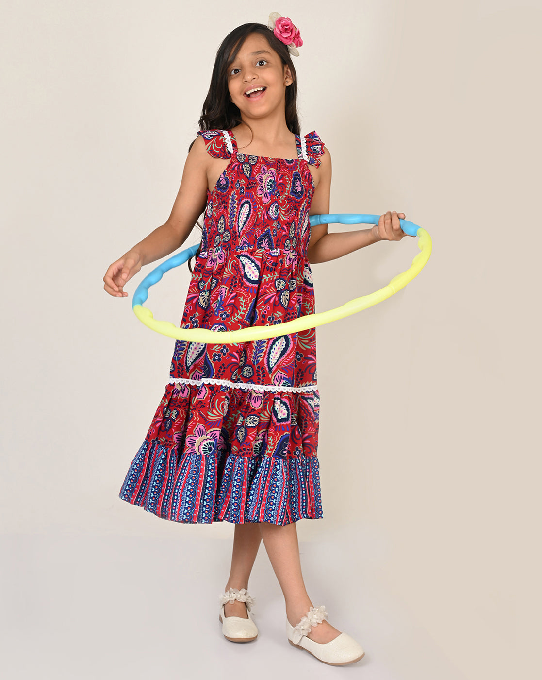 Sassy Boho Girls Purple Tiered Dress From The Sibling Collection