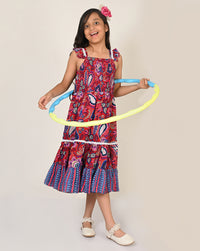 Sassy Boho Girls Purple Tiered Dress From The Sibling Collection