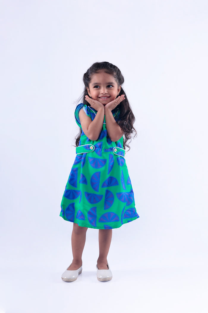 Blue and Green Lemon Dress