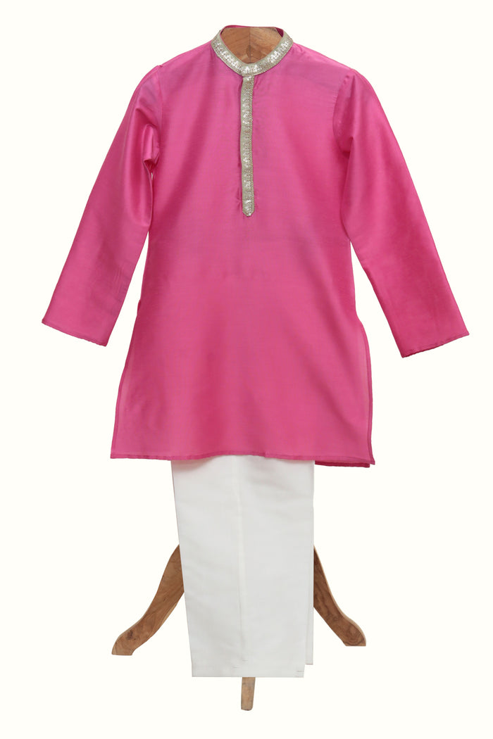 Cotton Silk Kurta Pyjama Set