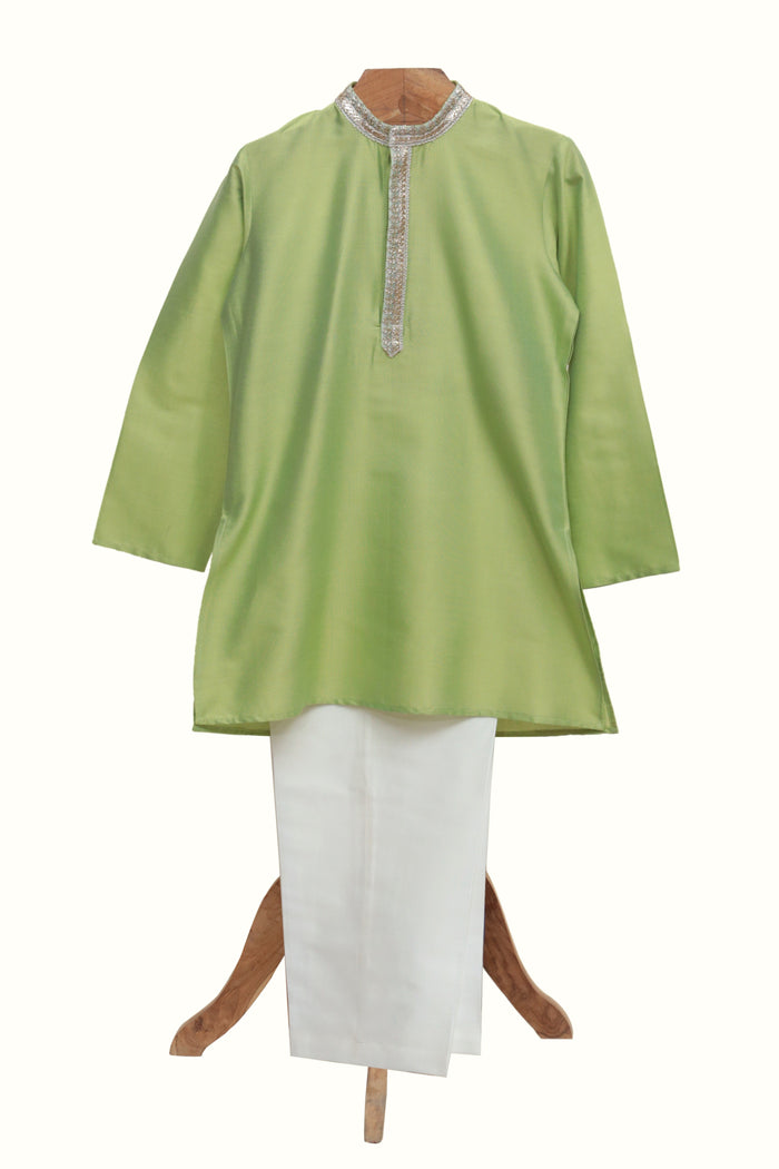 Cotton Silk Kurta Pyjama Set