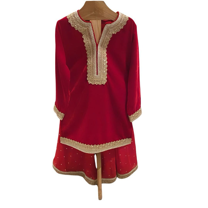 Velvet Sharara Set