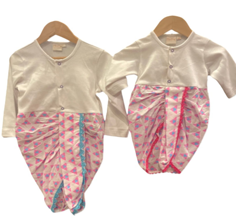 Cotton Dhoti BodySuit Set