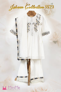Silver Lurex Kurta And Palazzo Set With Embroidery