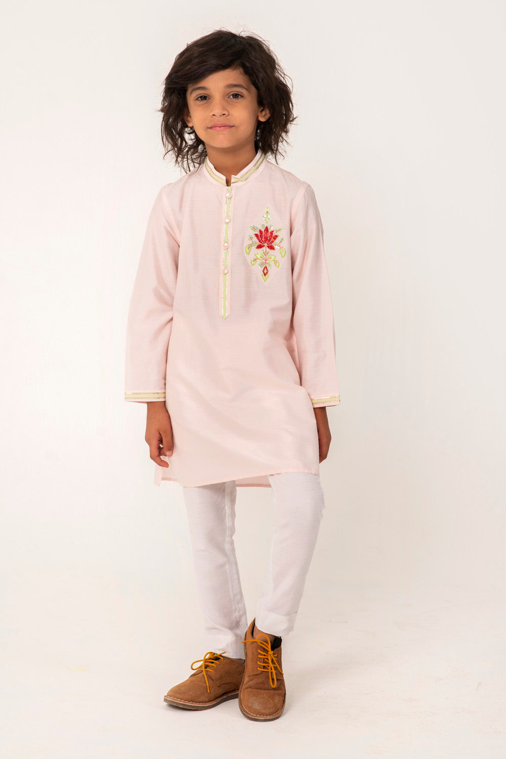 LOTUS EMBROIDERY CHEST MOTIF KURTA