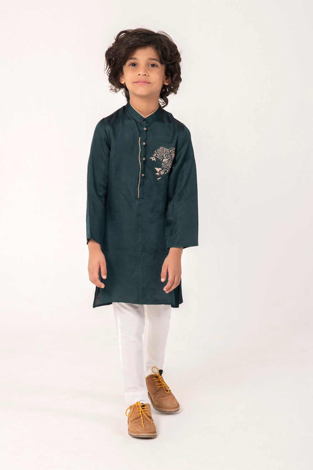 CHEETA FACE EMBROIDERY KURTA