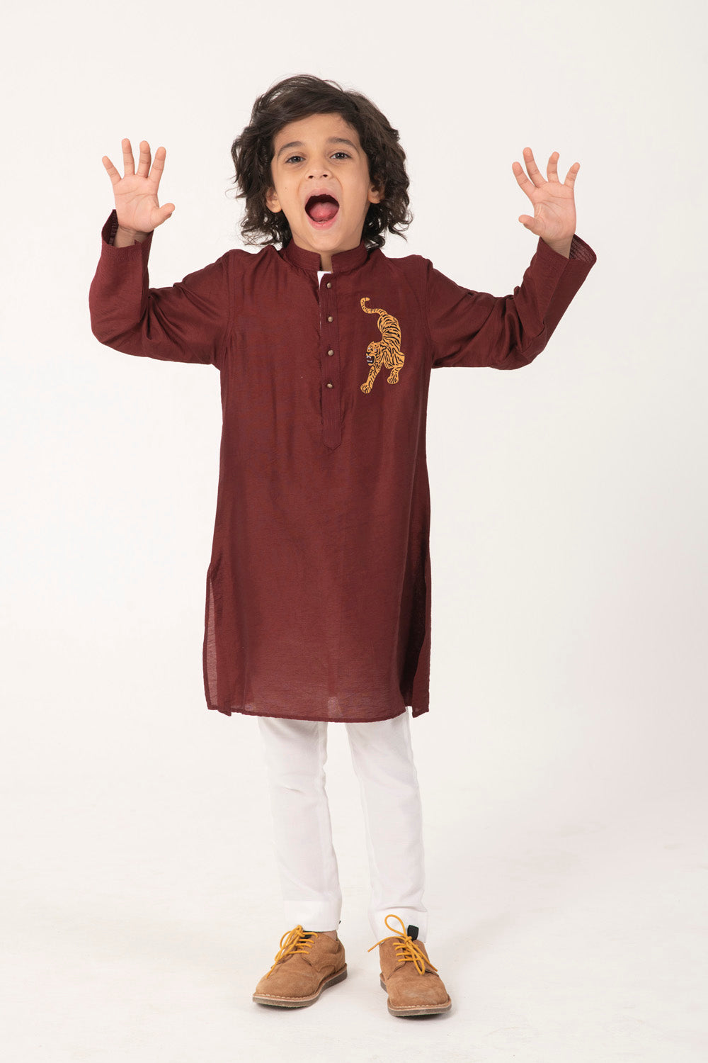 TIGER EMBROIDERY KURTA