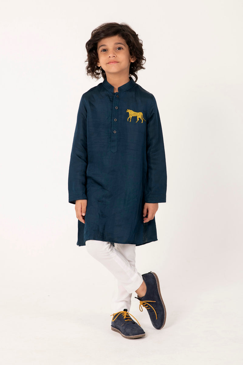 CHEETA EMBROIDERY KURTA
