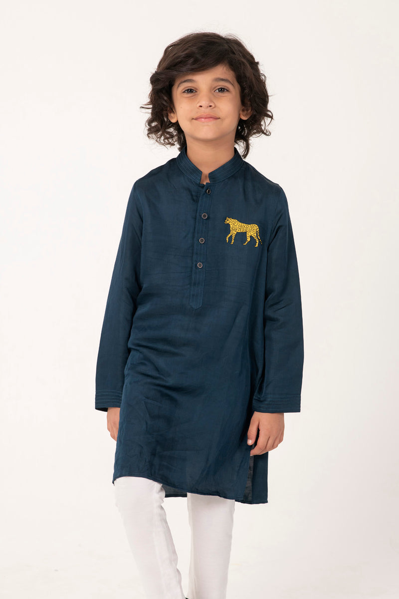 CHEETA EMBROIDERY KURTA