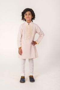 NECK EMBROIDERY KURTA IN GOLDEN COLOUR