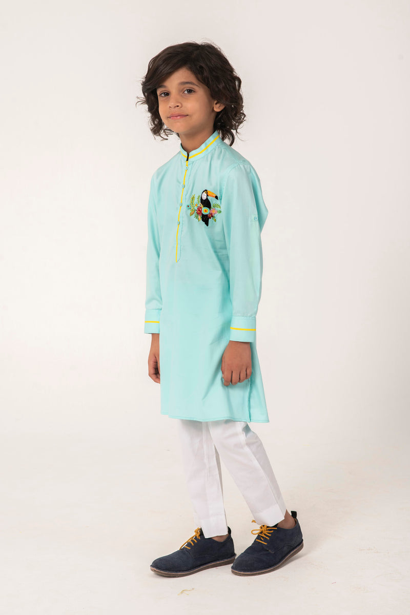 TOUCAN BIRD EMBROIDERY KURTA