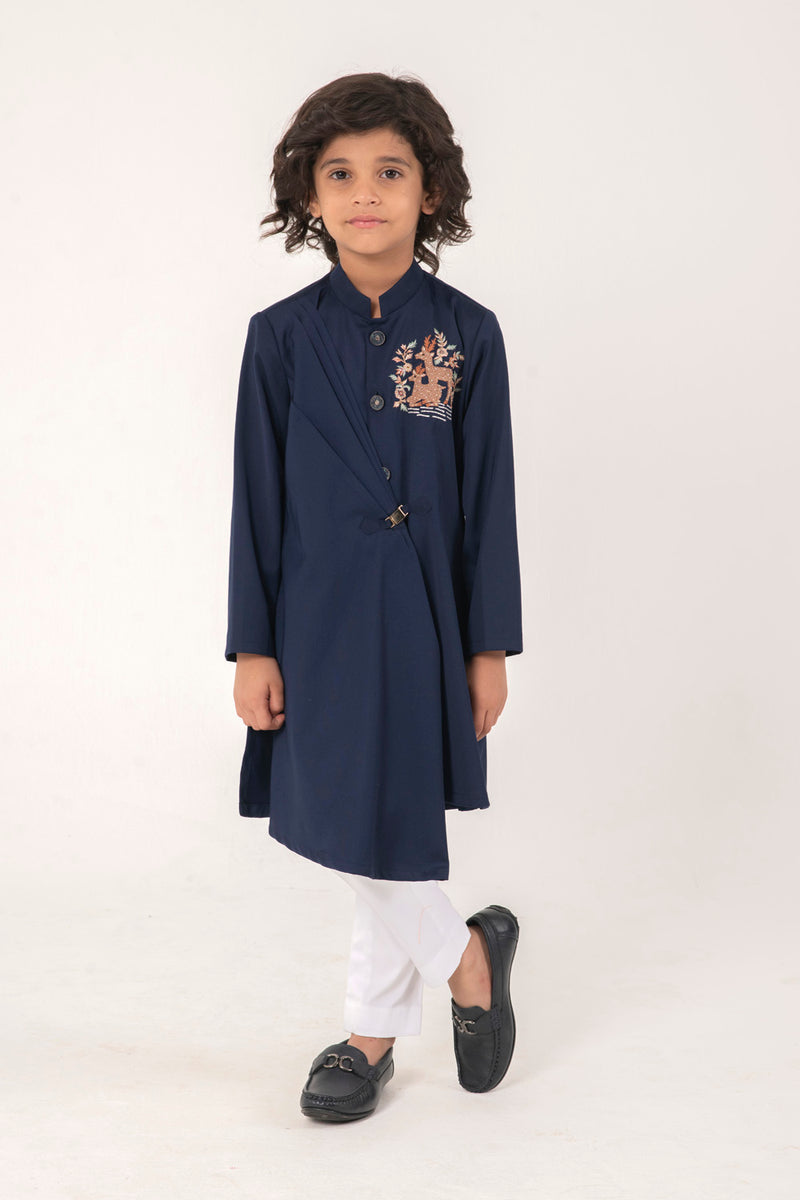DRAPE KURTA WITH DEER EMBROIDERY