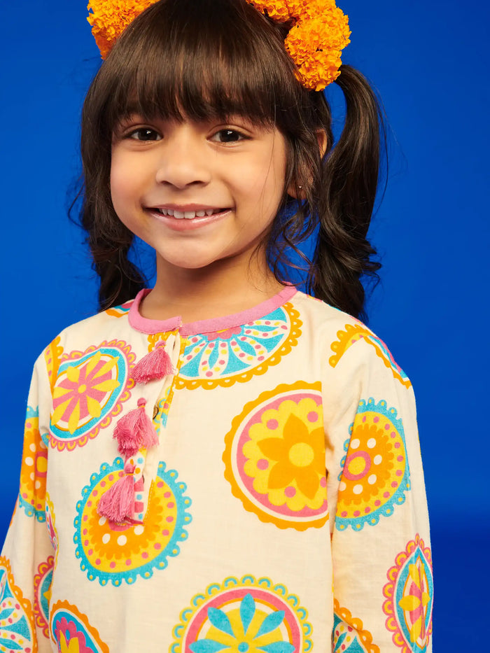 Mandana Girls Matching Kurta Set