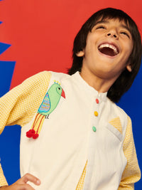 Waffle Kurta With Mitthu Jacket Set