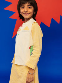 Waffle Kurta With Mitthu Jacket Set