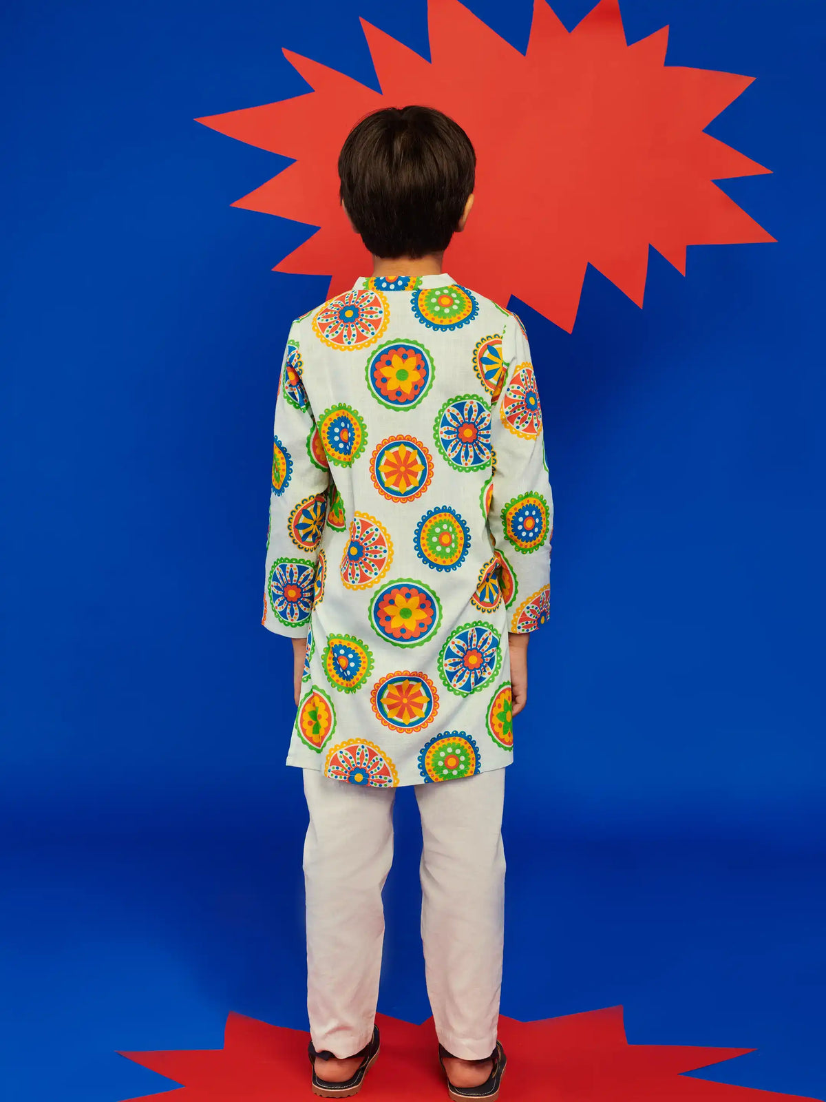 Blue Mandana Kurta Jacket Set