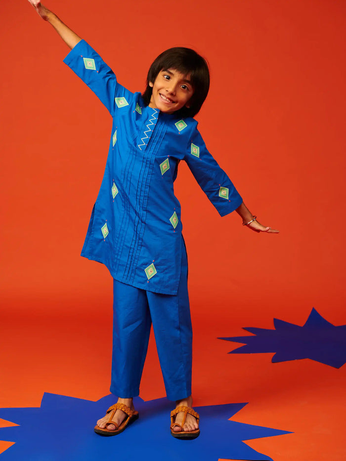 Blue Katli Boys Kurta Set