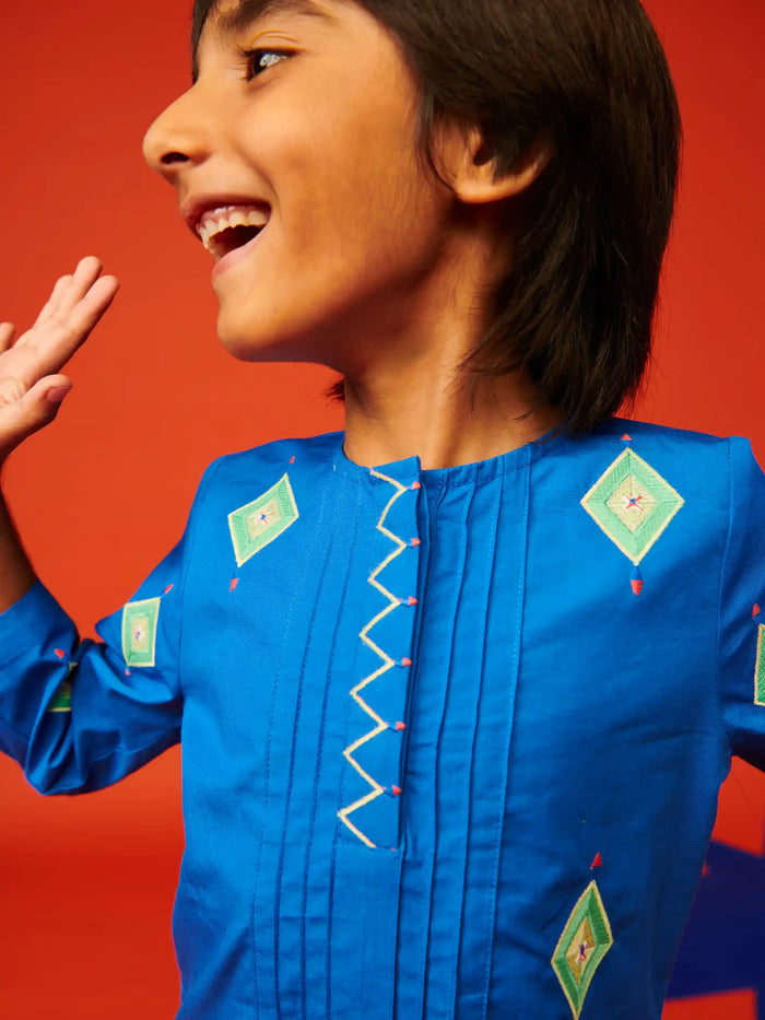 Blue Katli Boys Kurta Set