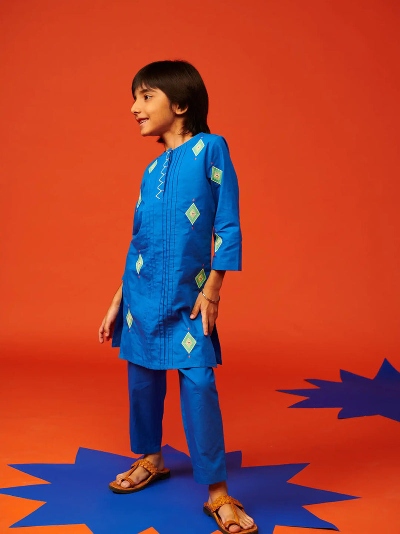 Blue Katli Boys Kurta Set
