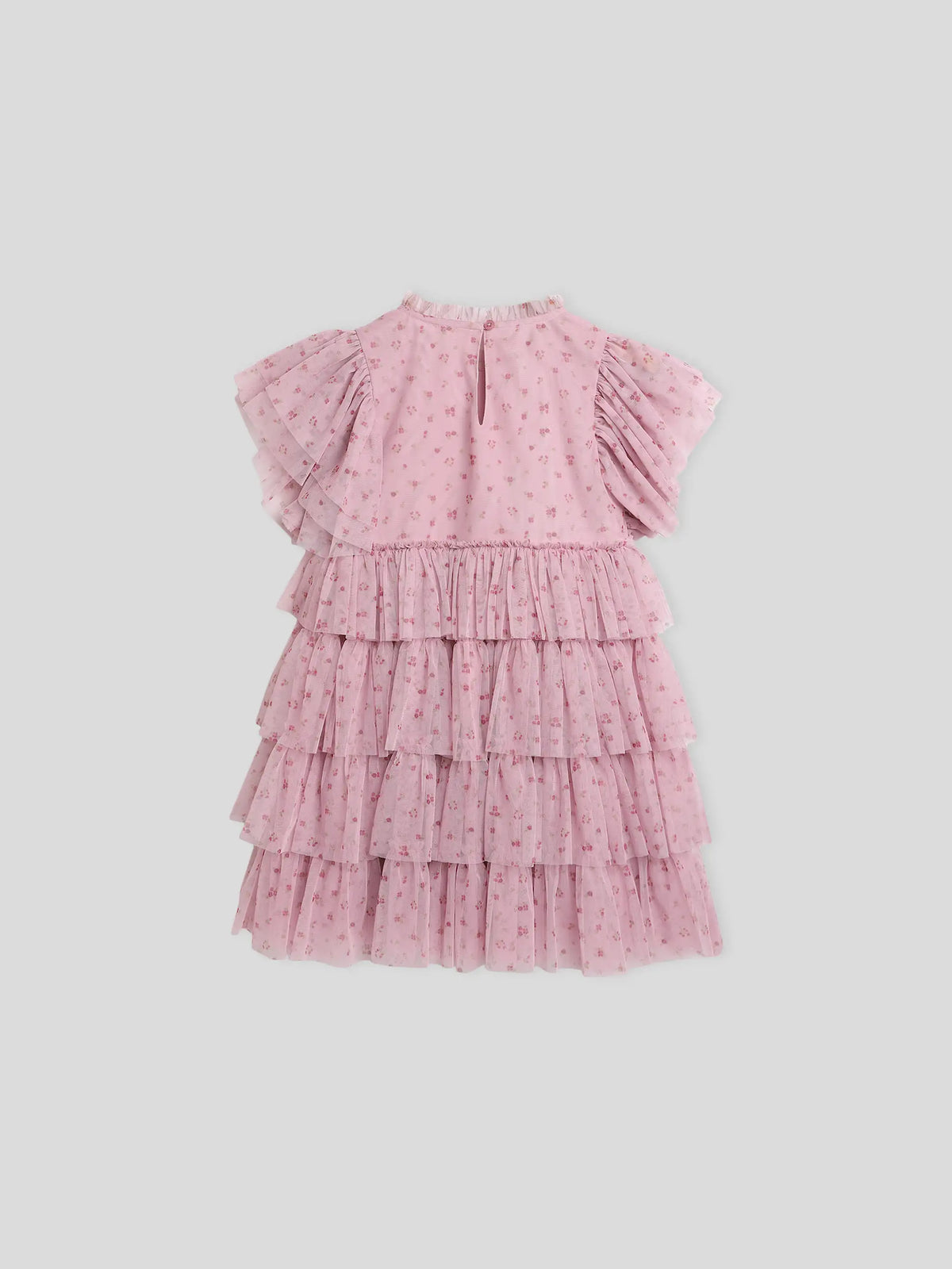 Printed Tulle Flounce Dress