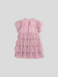 Printed Tulle Flounce Dress