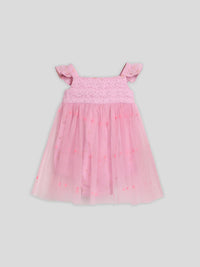 Mesh Pink Romper Dress