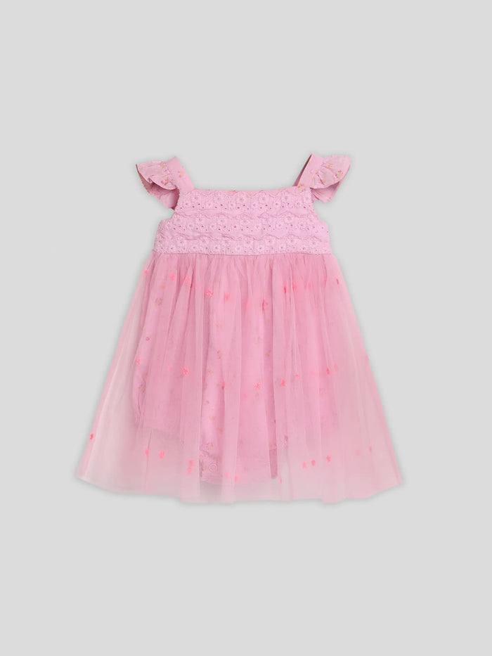 Mesh Pink Romper Dress