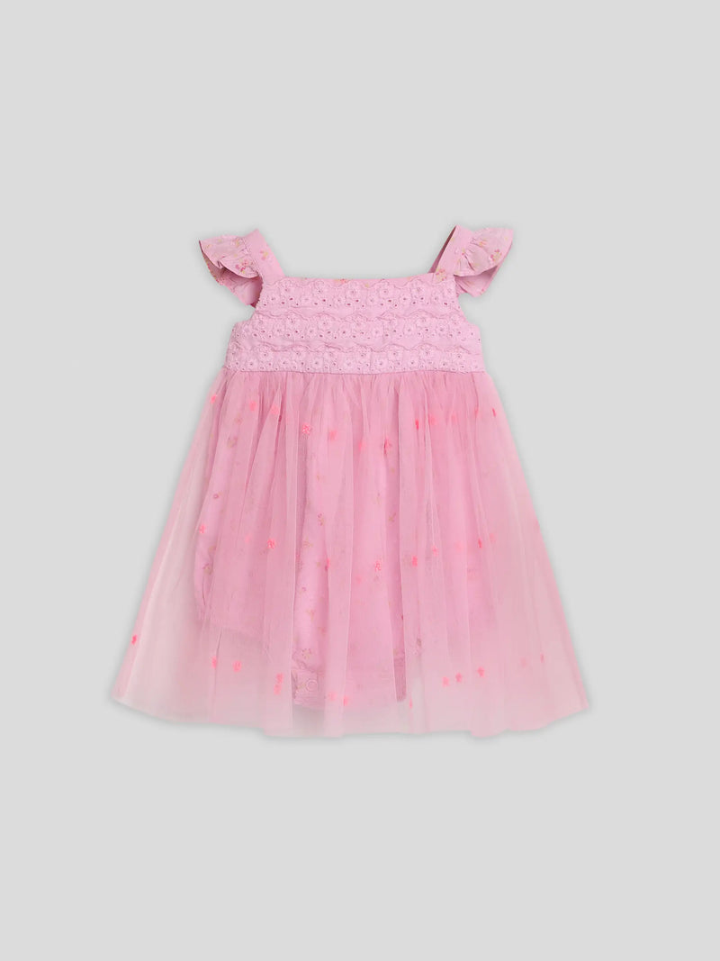Mesh Pink Romper Dress