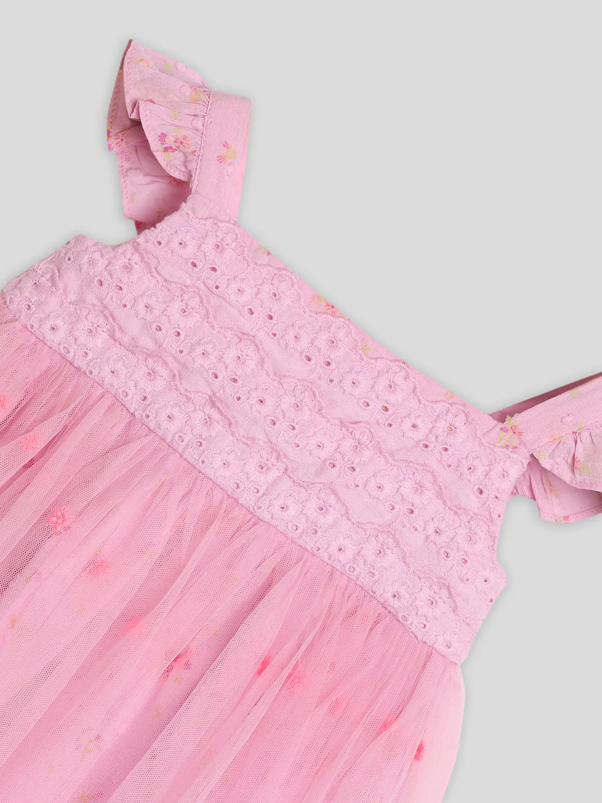 Mesh Pink Romper Dress