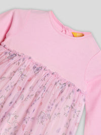 Printed Pink Tulle Dress