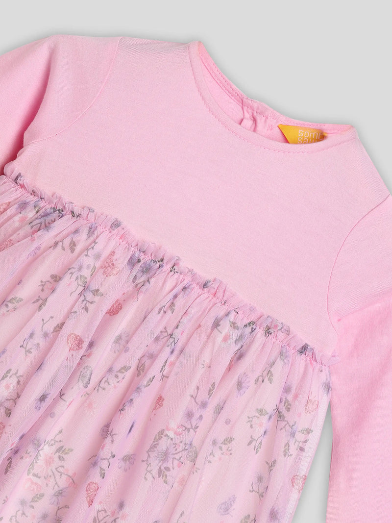 Printed Pink Tulle Dress