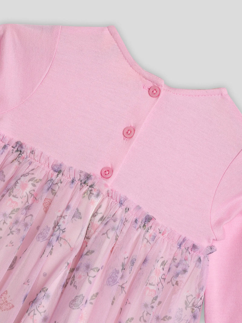 Printed Pink Tulle Dress