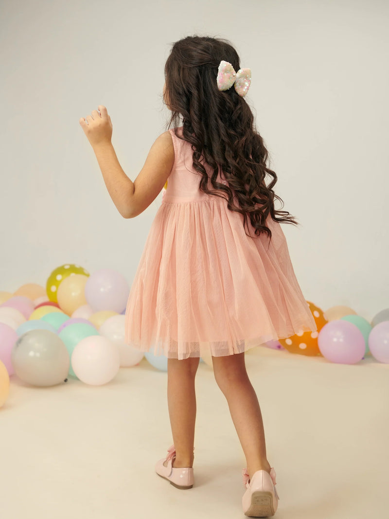 Pink Floral Tulle Dress