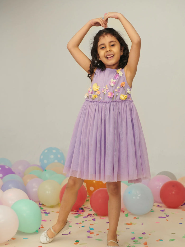 3D Floral Tulle Dress