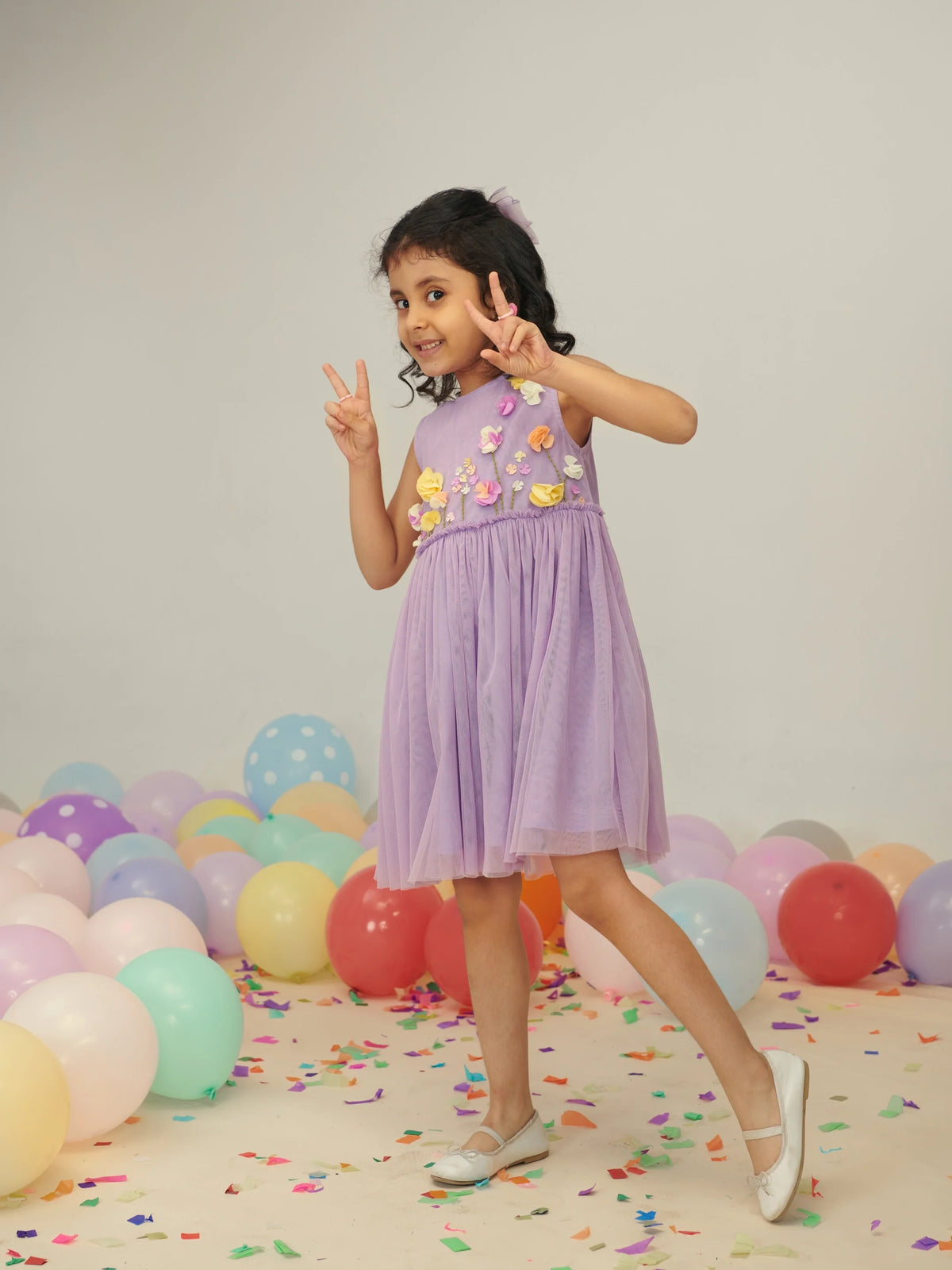 3D Floral Tulle Dress