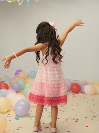 Ombre Flounce Tulle Dress