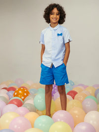 Blue Shirt & Shorts Set