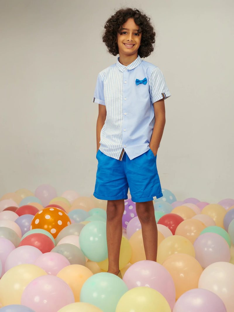 Blue Shirt & Shorts Set