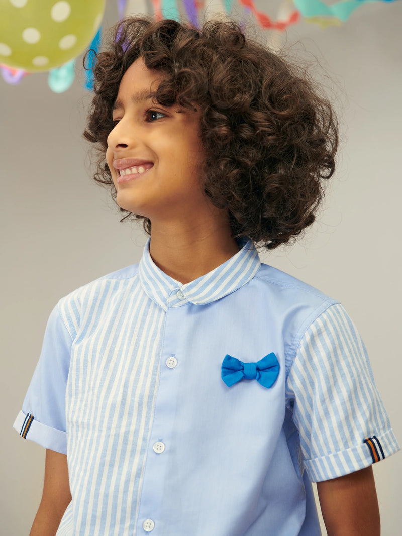 Blue Shirt & Shorts Set