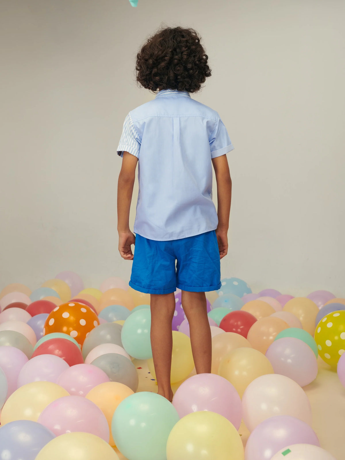Blue Shirt & Shorts Set