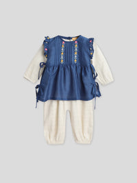 Petunia Festive Girls Romper With Apron