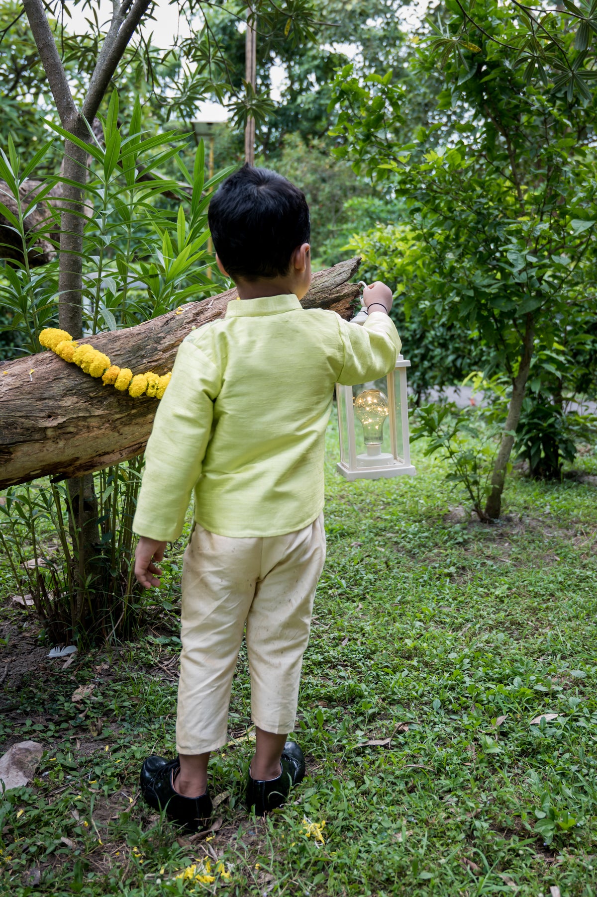 Green Phool Bandhgala And Pant Set