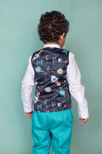 Space Visit Three Piece Waist Coat Set