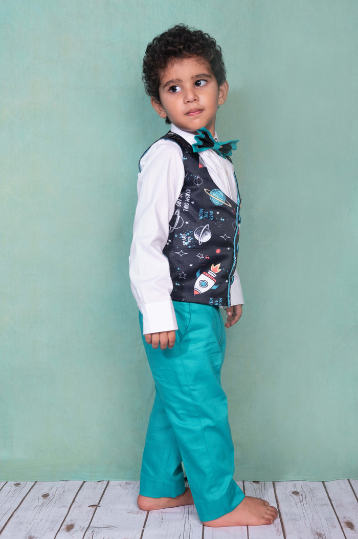 Space Visit Three Piece Waist Coat Set