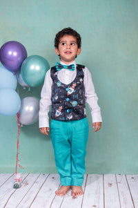 Space Visit Three Piece Waist Coat Set