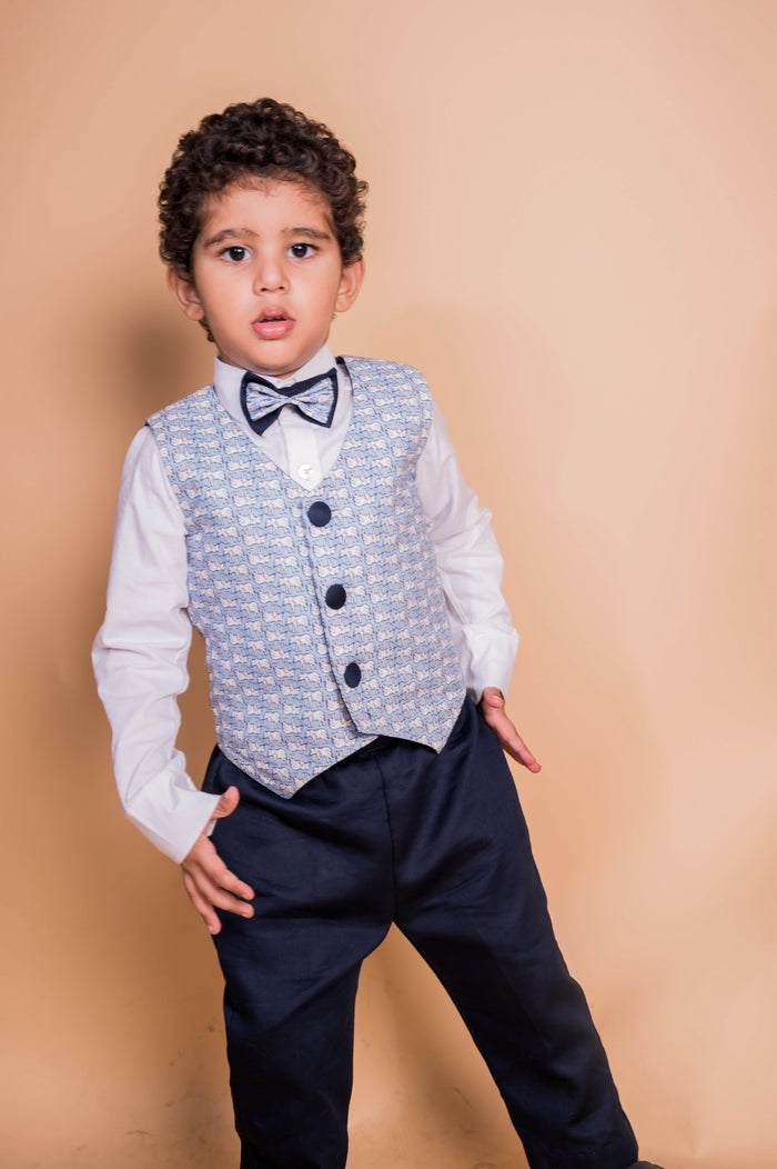 Elephant Print Waistcoat Set