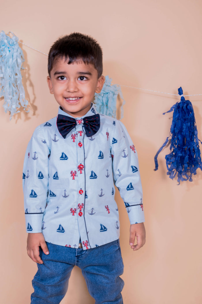 Life Is Nautical Shirt With Bow Tie