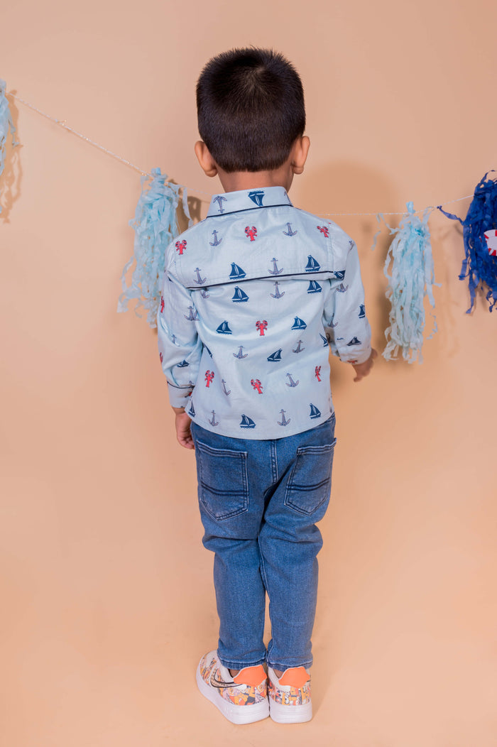 Life Is Nautical Shirt With Bow Tie