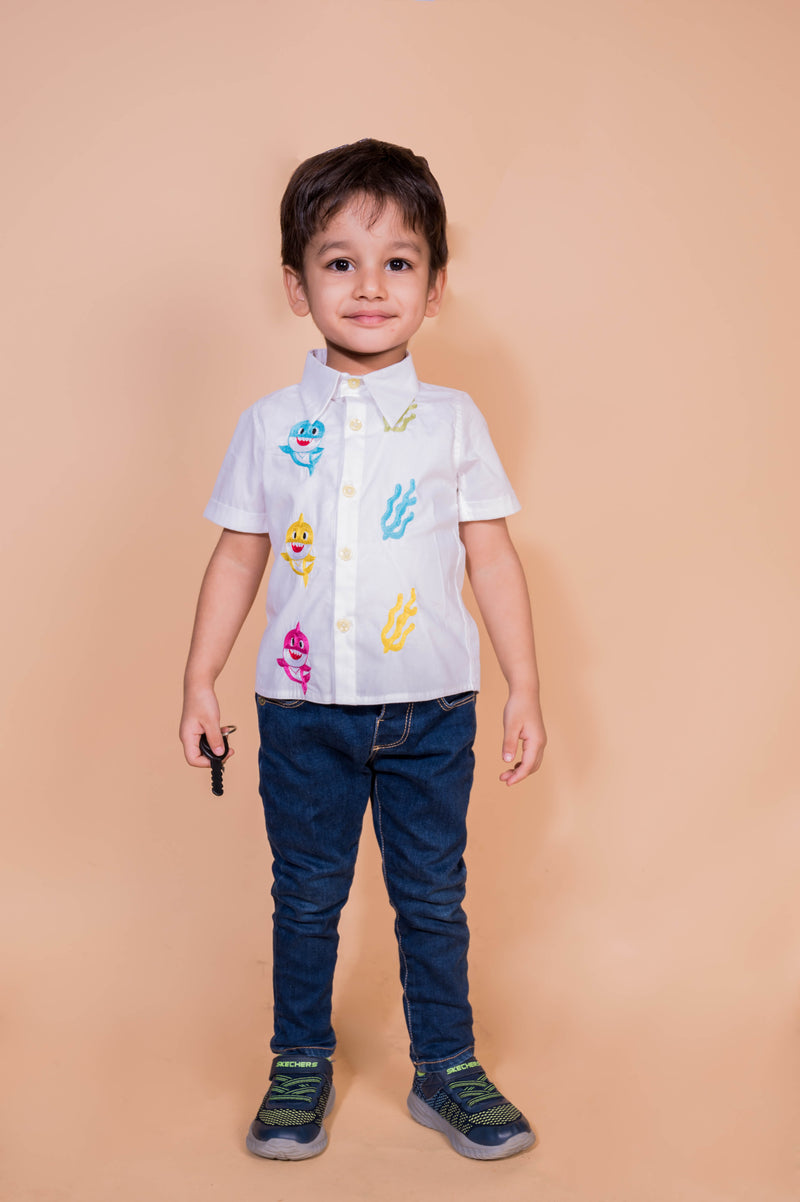 Baby Shark Embroidered Shirt