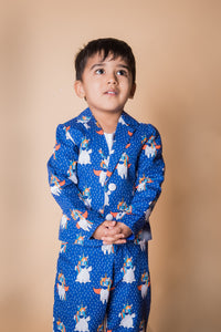 Partywear Two Piece Suit Set Unicorn Print